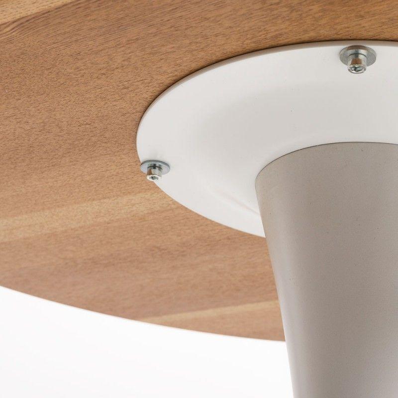 MESA TULIP 100 CM BASE BLANCA - CUBIERTA MADERA-2