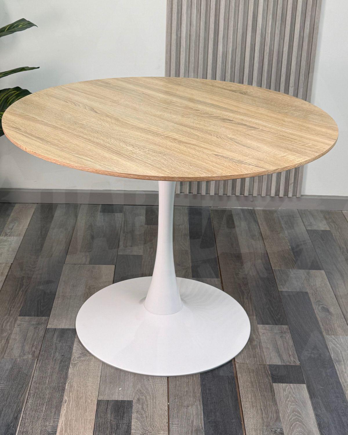 MESA TULIP 100 CM REDONDA - CUBIERTA MADERA-2