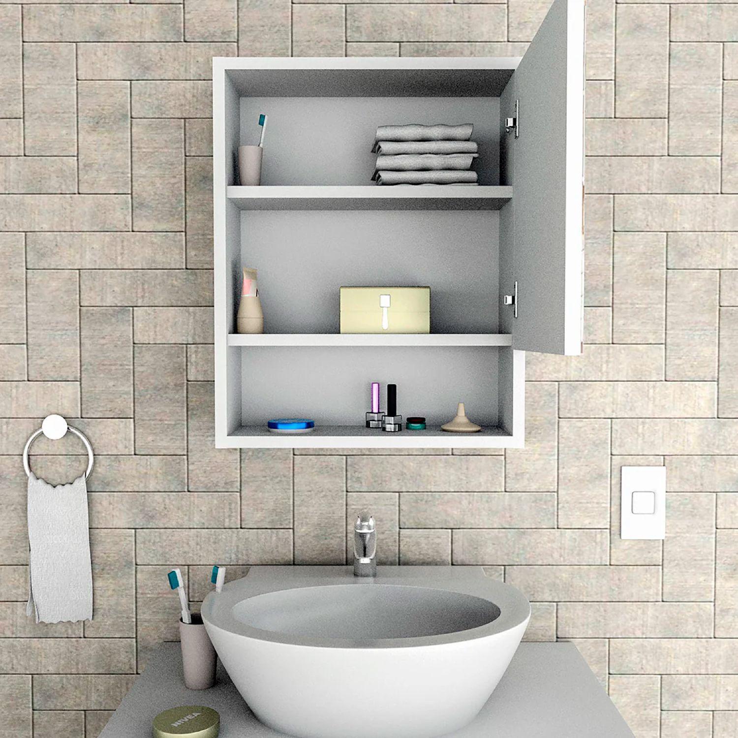 ESTANTE REPISA CON ESPEJO ORGANIZADOR DE BAÑO -4