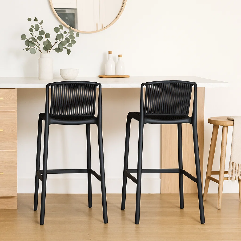 SILLA DE BAR ALTA BUDAPEST PARA EXTERIORES - NEGRO-4