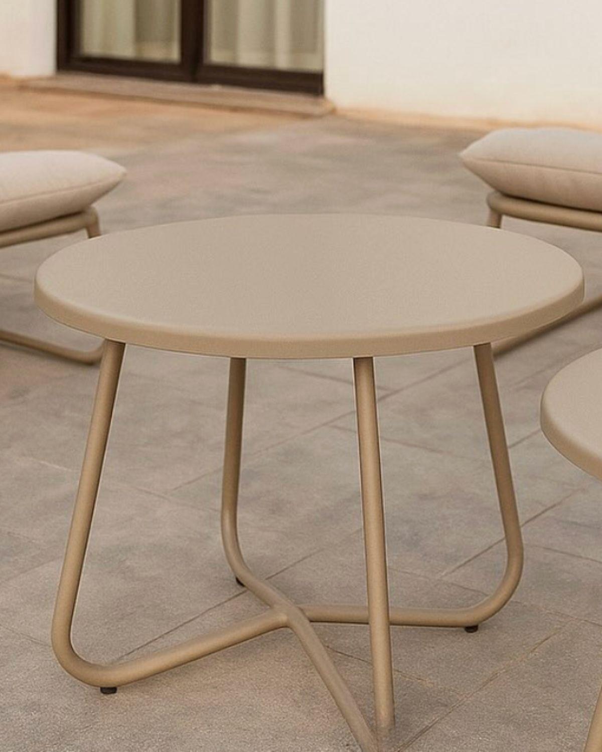 JUEGO DE TERRAZA ACOLCHADO BEIGE - 4 PUESTOS CON MESAS CENTRO-4