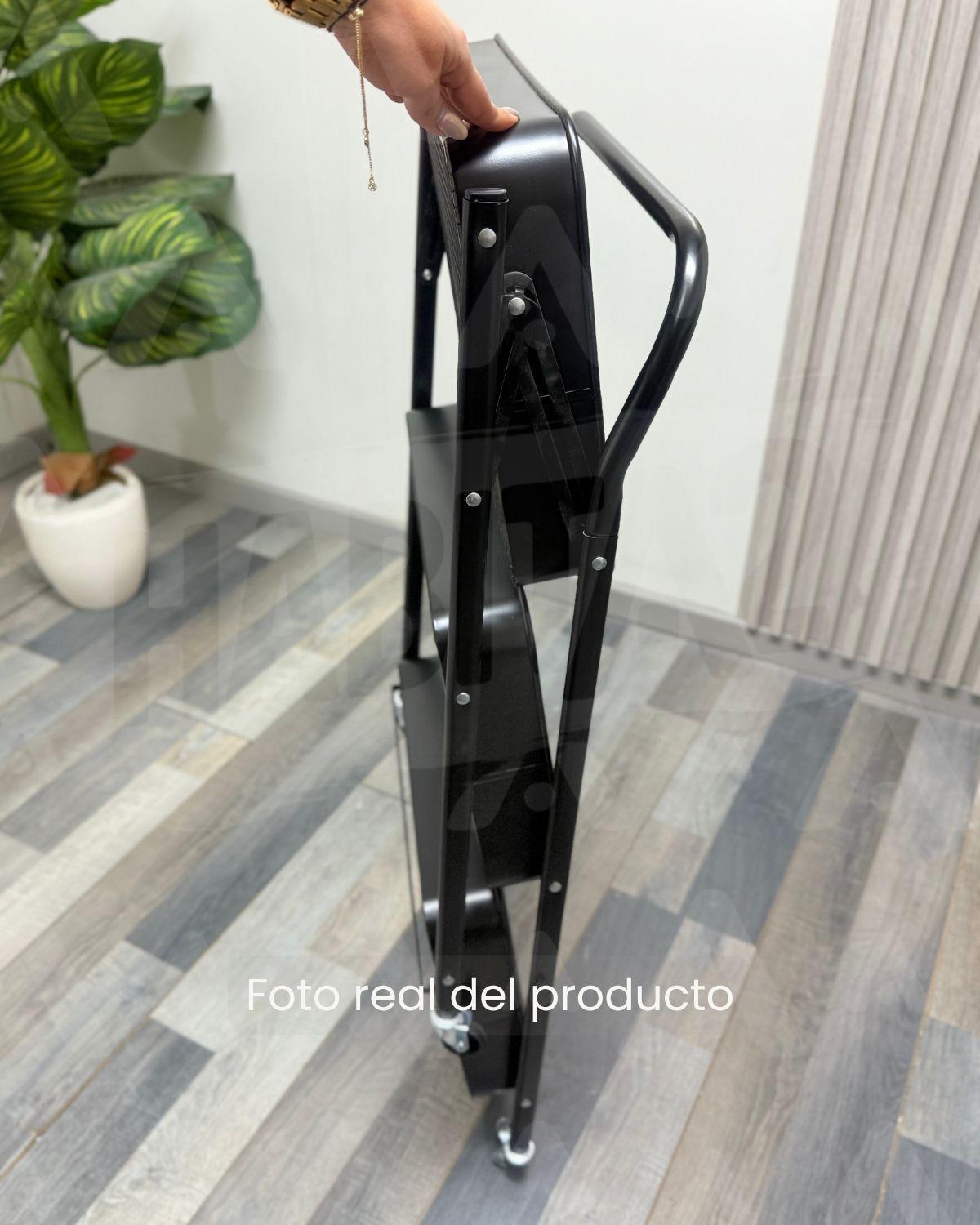 CARRO ORGANIZADOR MUEBLE MULTIUSO PLEGABLE - NEGRO-5