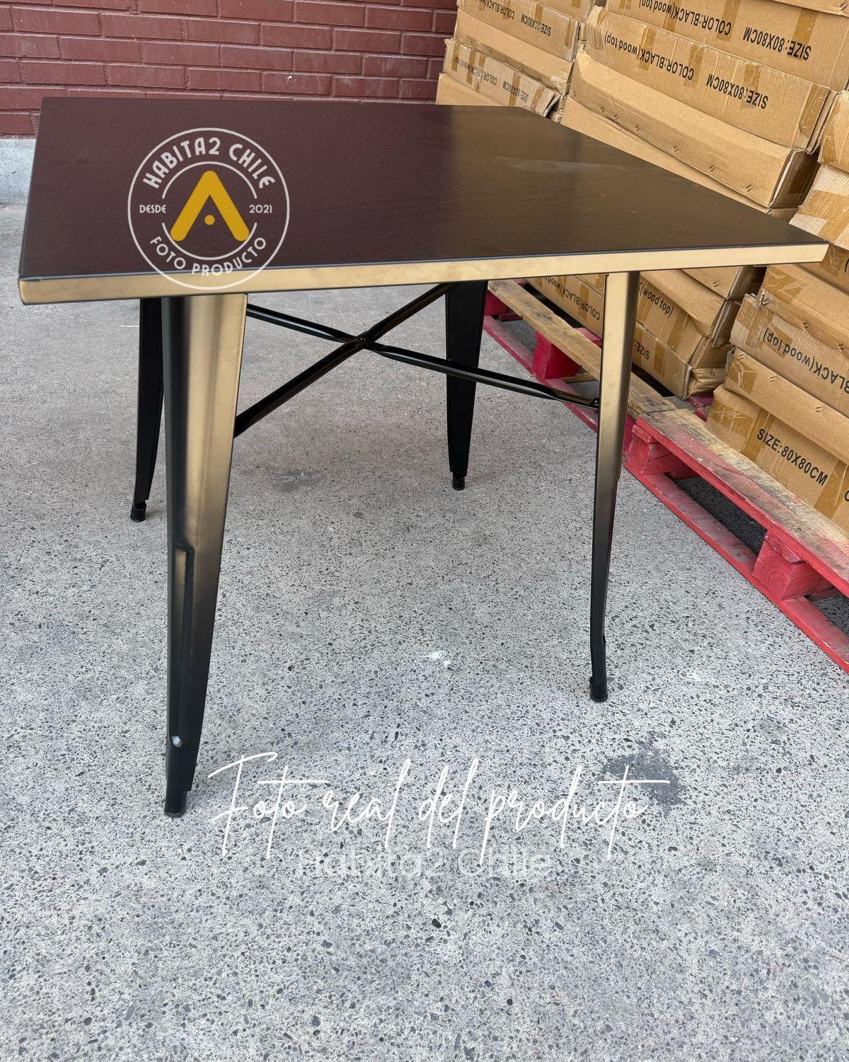 MESA TOLIX CON CUBIERTA METALICA 80X80 PARA CAFETERIA O RESTAURANTE-4