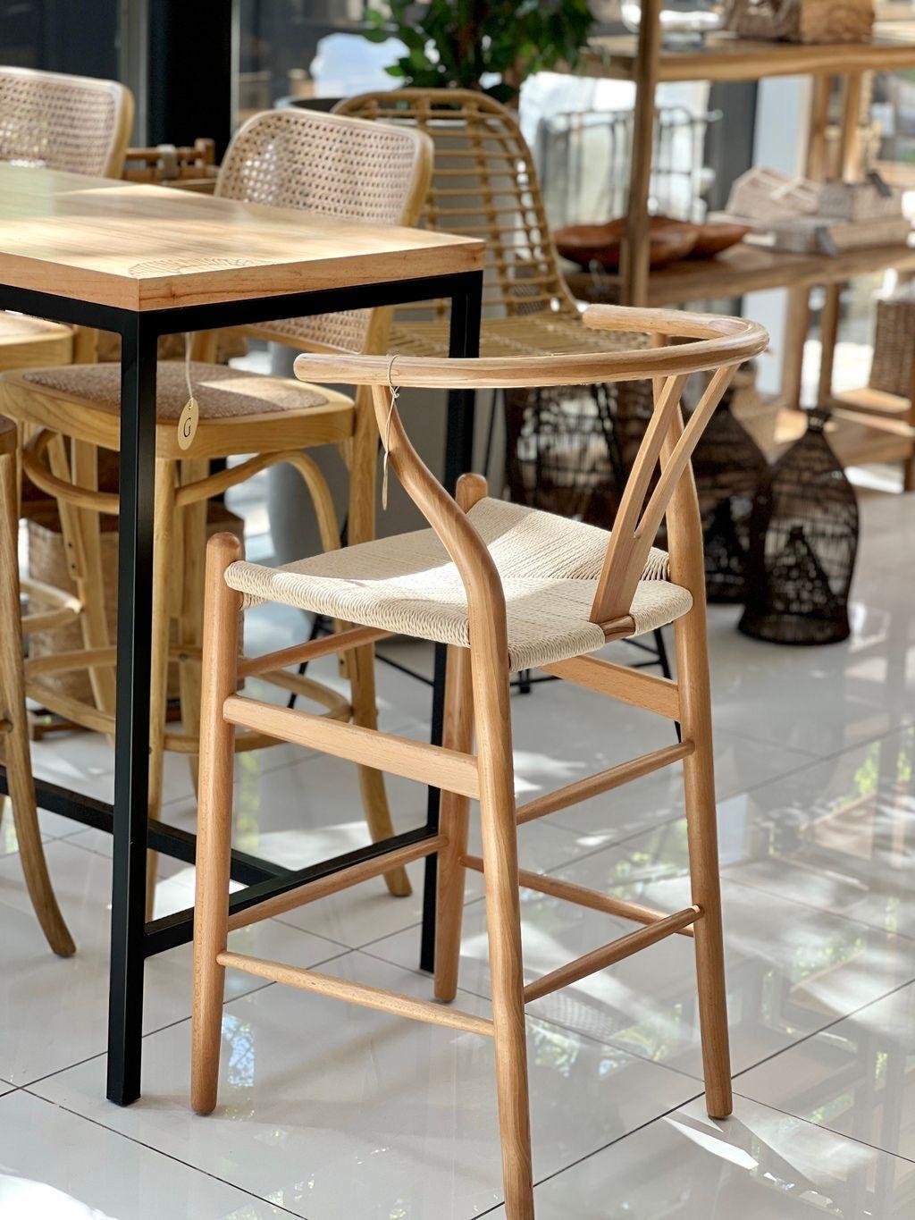 TABURETES DE MADERA Y RATTAN WISH 75 CM-2