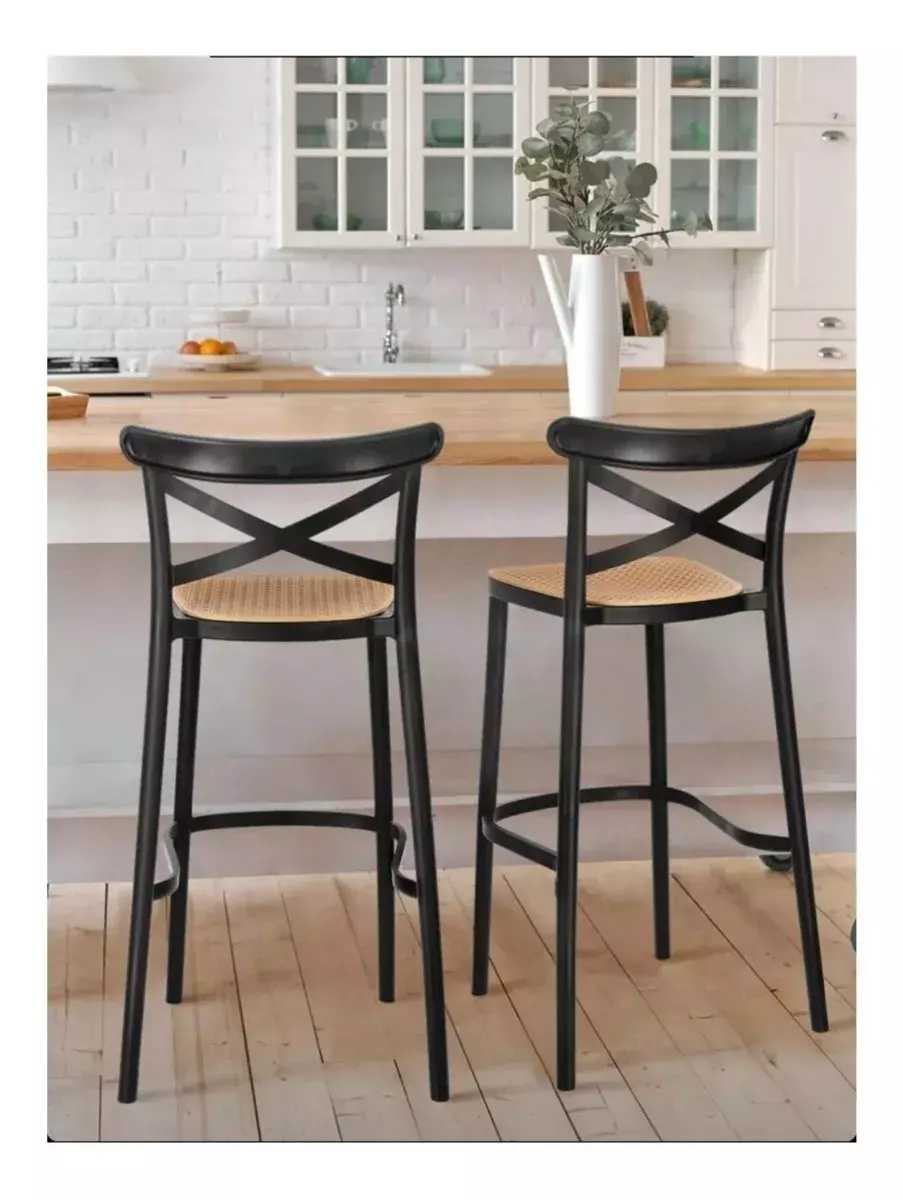 PACK 2 TABURETE PISO SENA 75CM POLIPROPILENO ASIENTO RESISTENTE-2