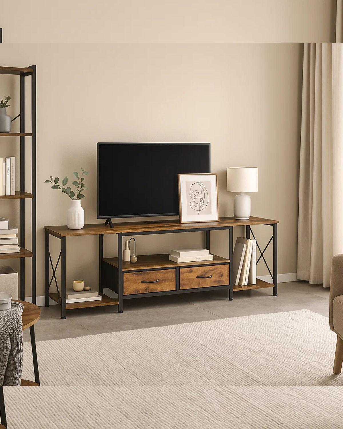 RACK TV 160CM VICENTE RECTANGULAR INDUSTRIAL Habita2 Chile | Paris.cl