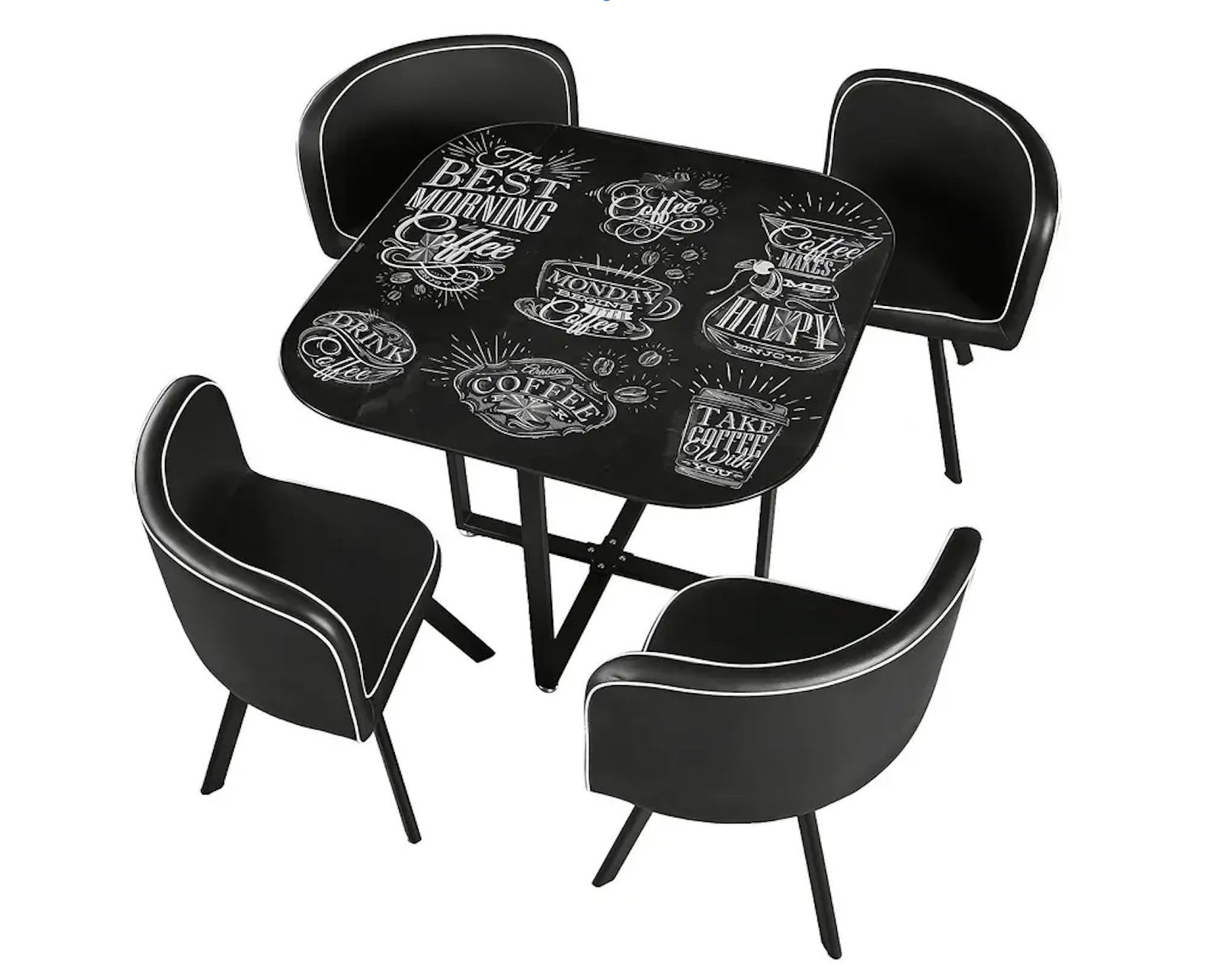 COMEDOR 4 PUESTOS MODERNO MAJO - NEGRO/COFFEE-5
