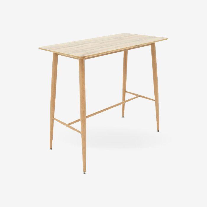 MESA DE BAR ATLAS 120CM - CUBIERTA MDF MADERA NATURAL-4