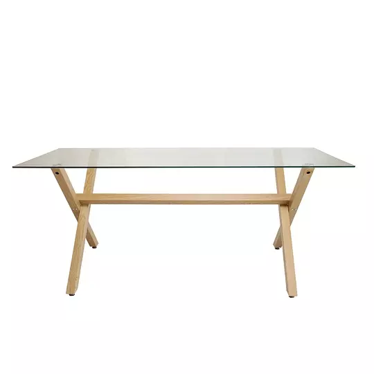 JUEGO DE COMEDOR 4 SILLAS EAMES + MESA RECTANGULAR X VIDRIO 140CM-2