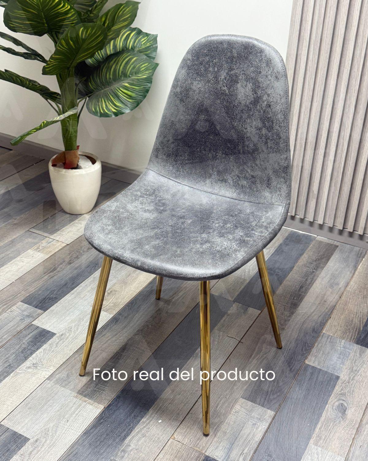 SILLA PARA COMEDOR DE GAMUZA MURCIA DORADA - 2 UNIDADES-3