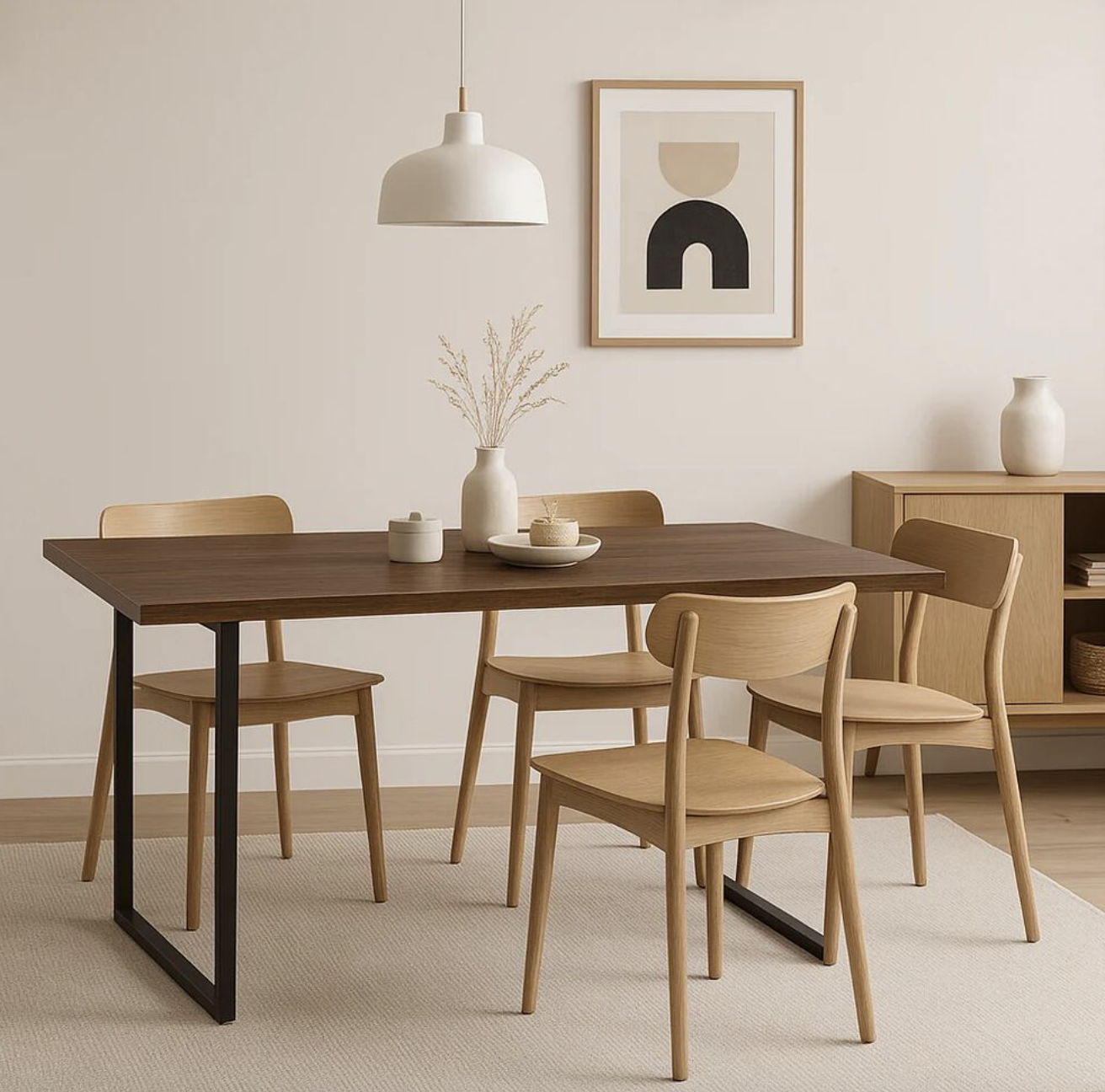 MESA PARA 6 PUESTOS COMEDOR INDUSTRIAL RECTANGULAR 140X90 -5