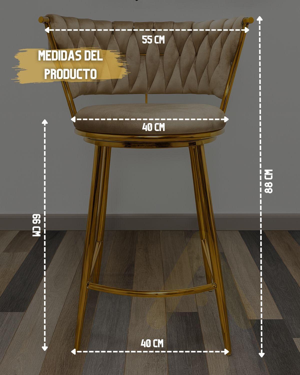 PISO SILLA DE BAR QUEEN 66CM FIJO TERCIOPELO GOLD-3
