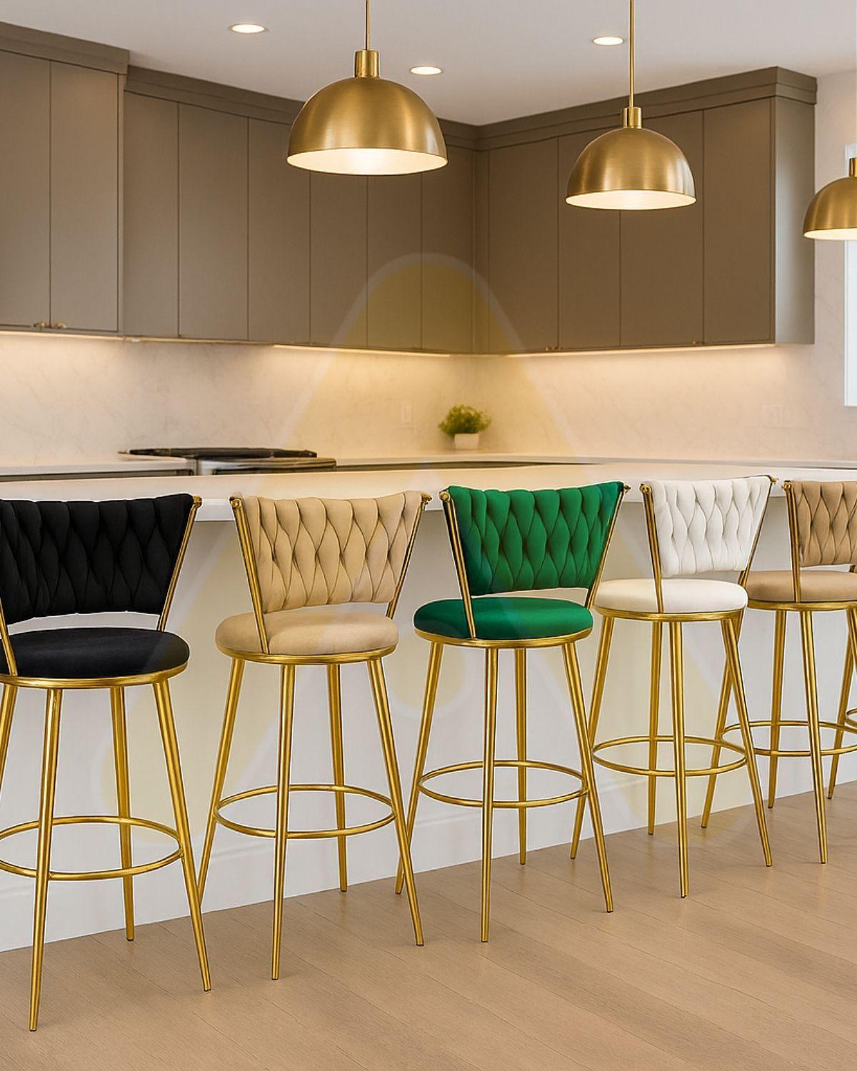 PISO SILLA DE BAR QUEEN 66CM FIJO TERCIOPELO GOLD-4