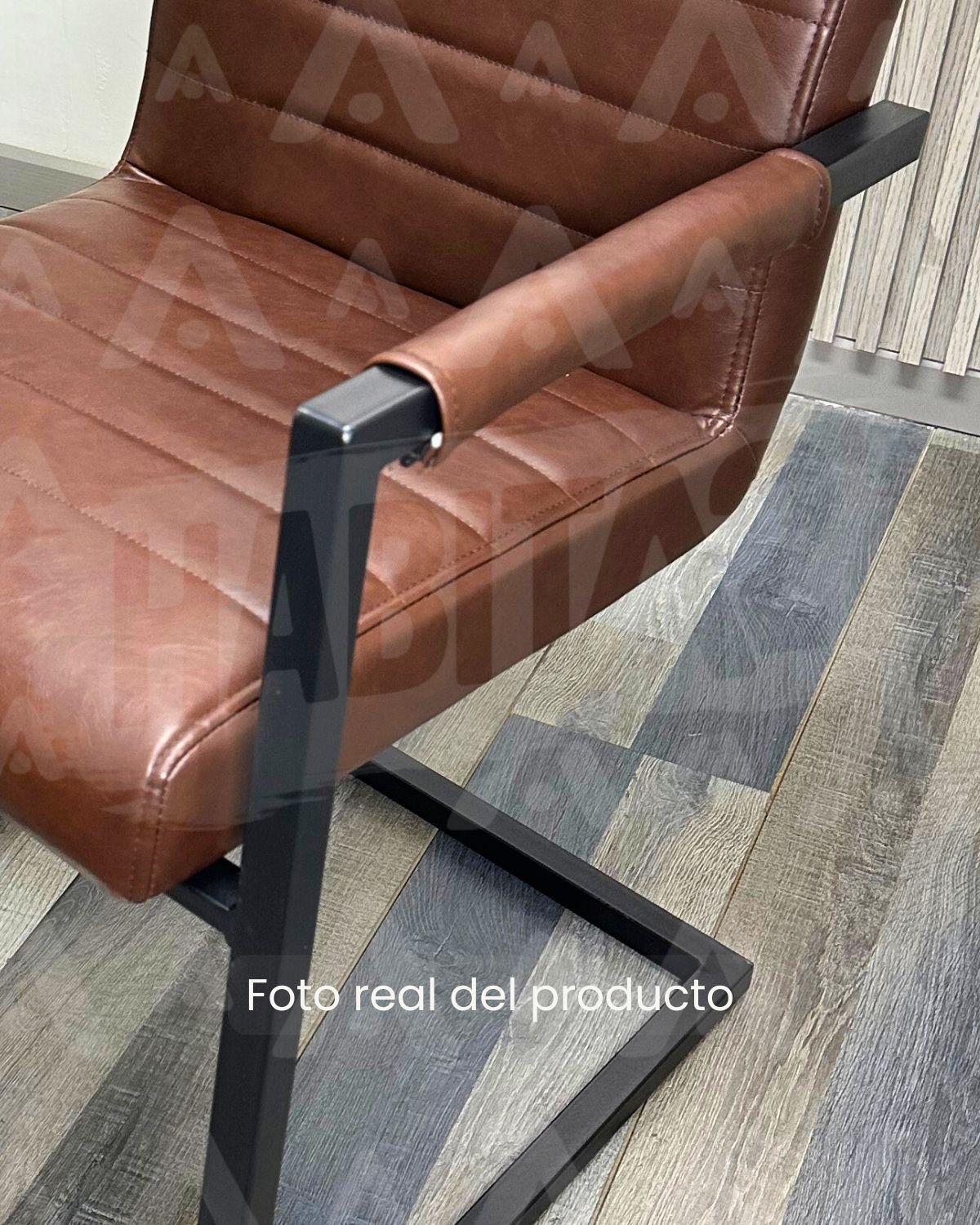 SILLA DE CUERO PALERMO PARA COMEDOR METALICA OFICINA -3