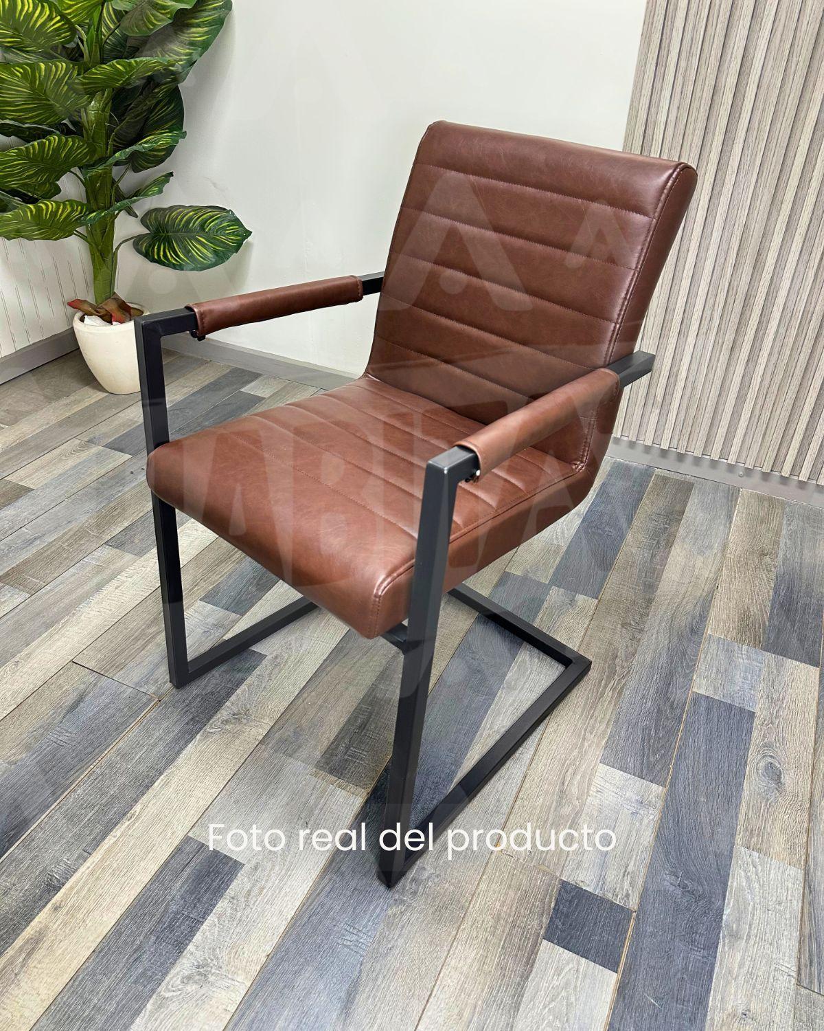 SILLA DE CUERO PALERMO PARA COMEDOR METALICA OFICINA -4