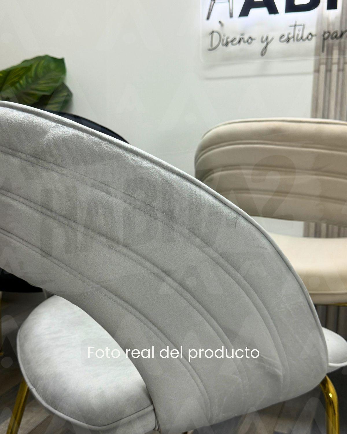 SILLA IBIZA DE COMEDOR TERCIOPELO BASE DORADA-2