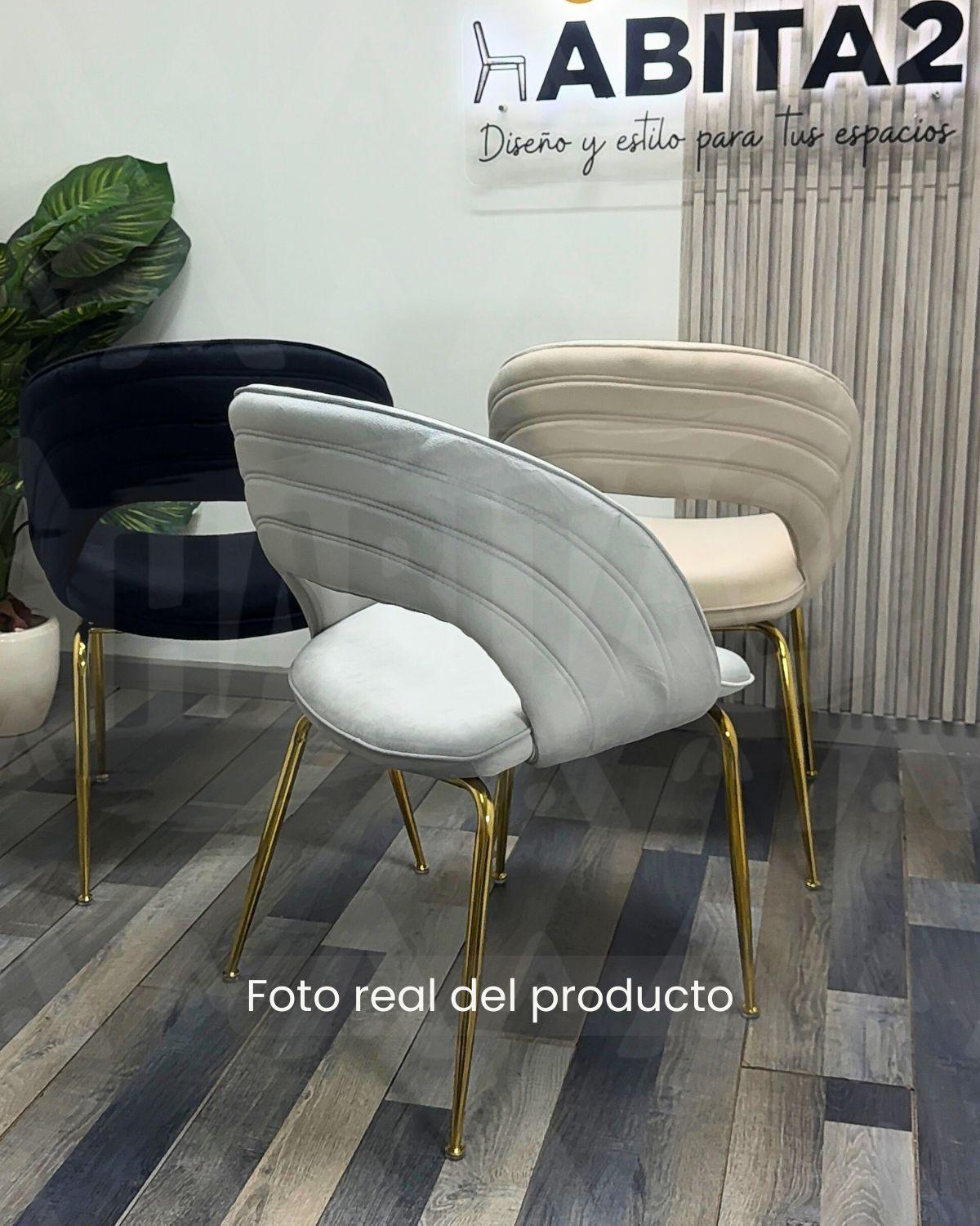 SILLA IBIZA DE COMEDOR TERCIOPELO BASE DORADA-5