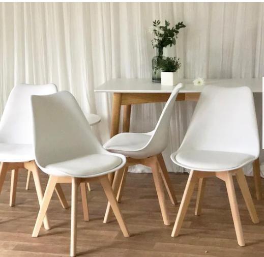 PACK 4 SILLAS DE COMEDOR TULIP ASIENTOS ACOLCHADOS-4