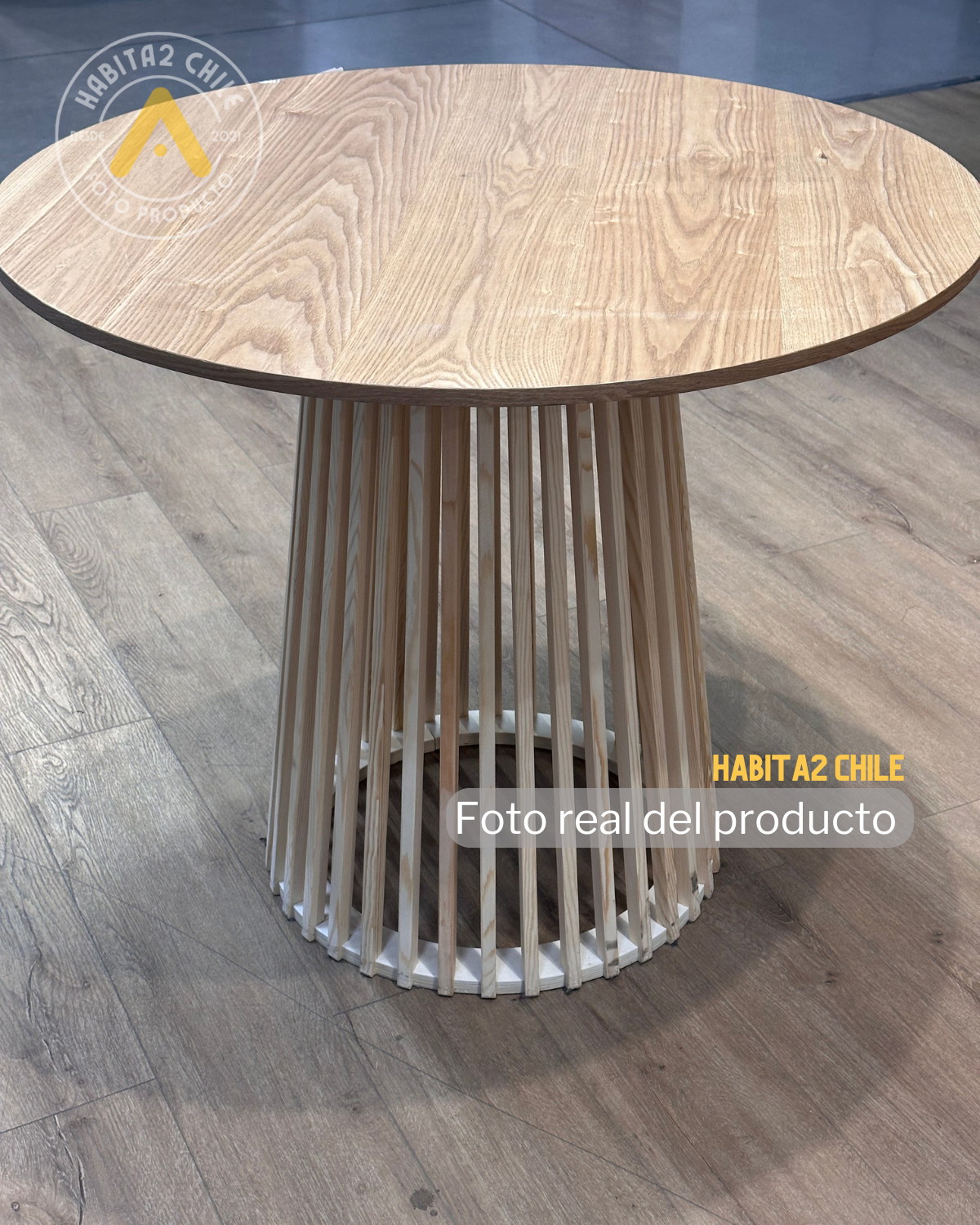 MESA BALI 90CM MADERA COMEDOR CON 4 SILLAS SANTORINI -2