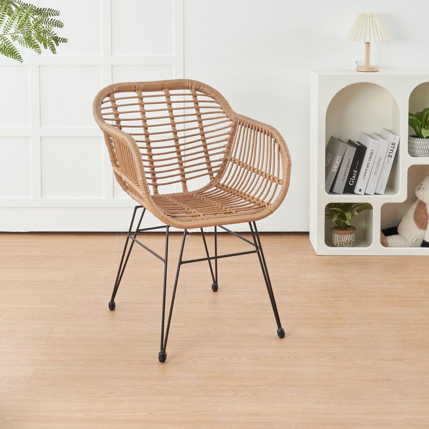 MESA BALI 90CM MADERA COMEDOR CON 4 SILLAS SANTORINI -4