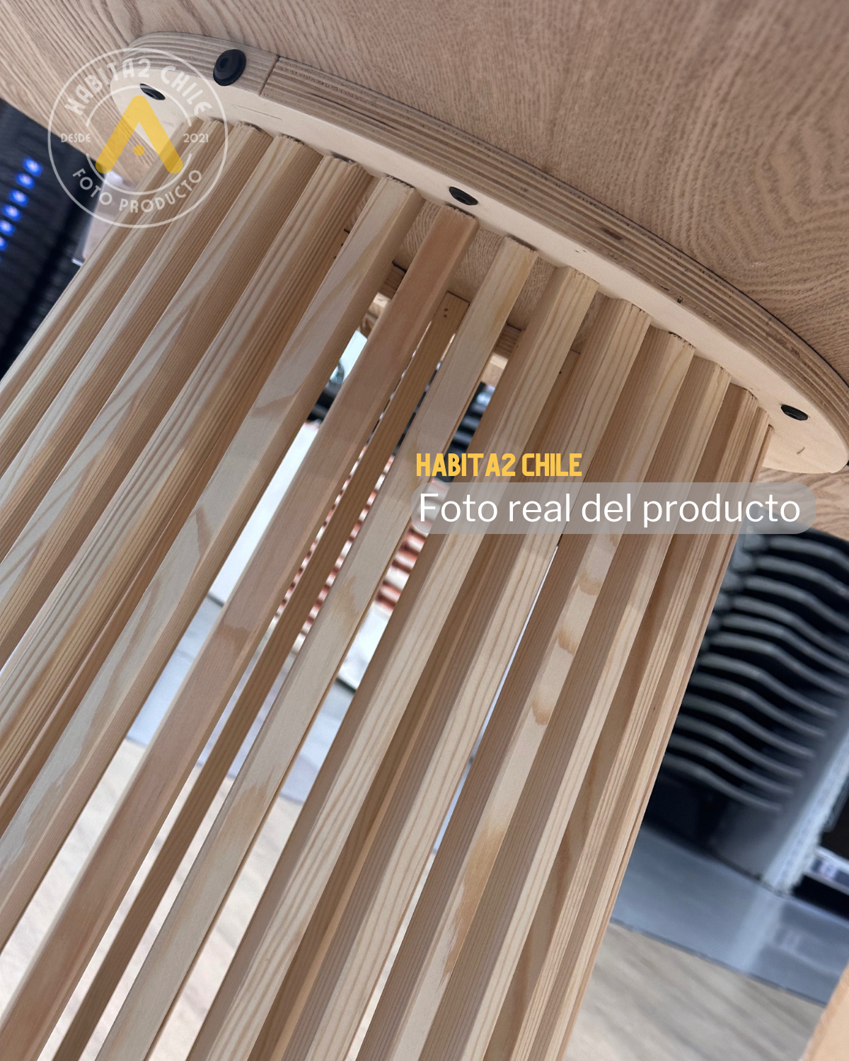 MESA BALI 90CM MADERA COMEDOR CON 4 SILLAS SANTORINI -2