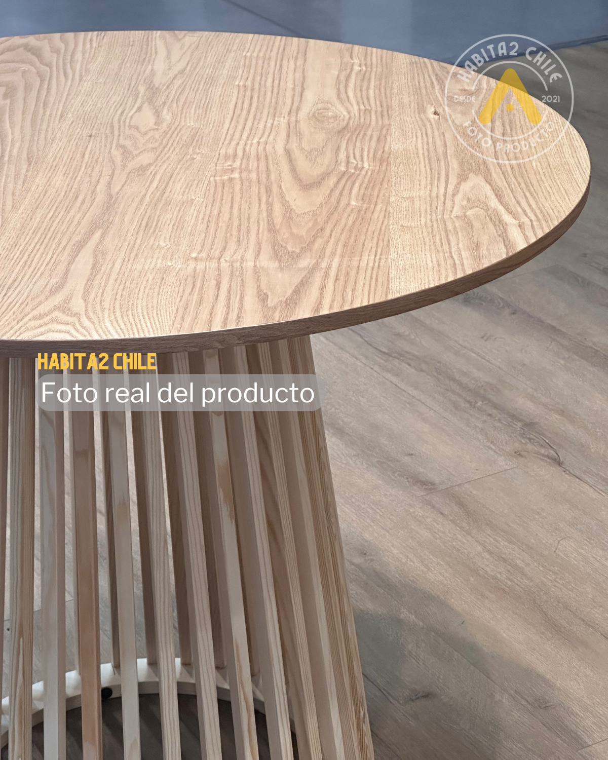 MESA BALI 90CM MADERA COMEDOR CON 4 SILLAS SANTORINI -5