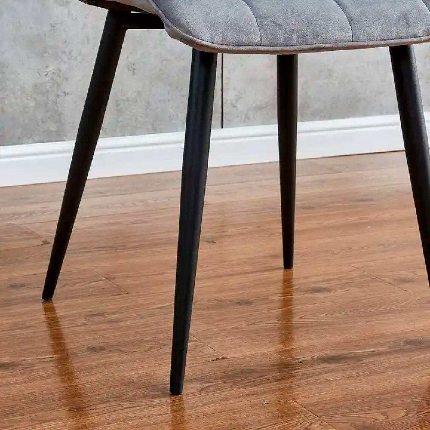 PACK 4 SILLAS DE COMEDOR ACOLCHADO FELPA PATAS NEGRAS CUADRO -2