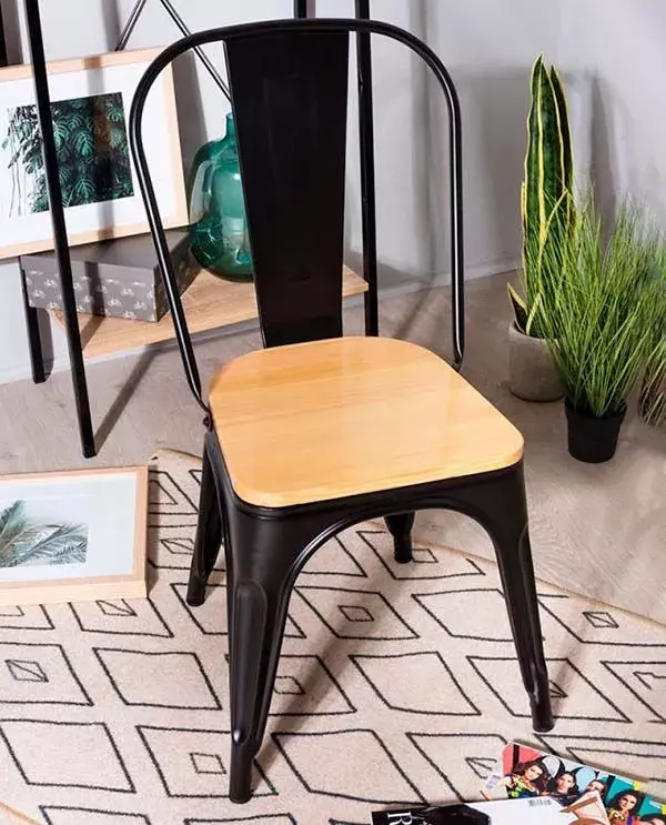 PACK 2 SILLAS TOLIX CON ASIENTOS DE MADERA ESTRUCTURA METALICA-4