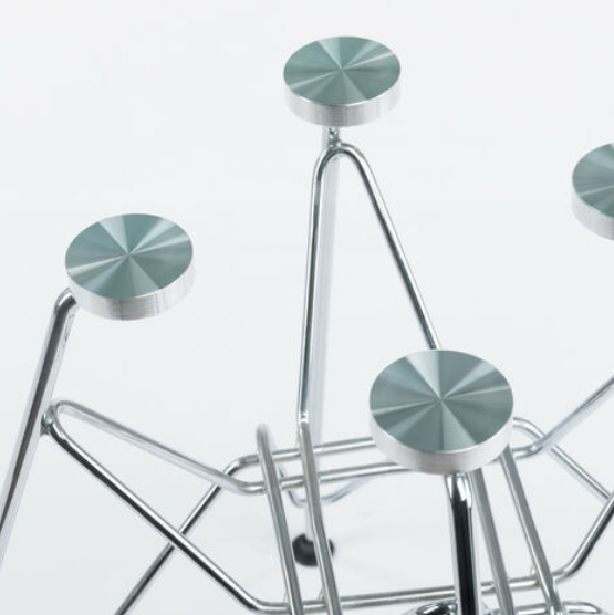 MESA REDONDA SILVER 80 CM BASE PLATEADA-2