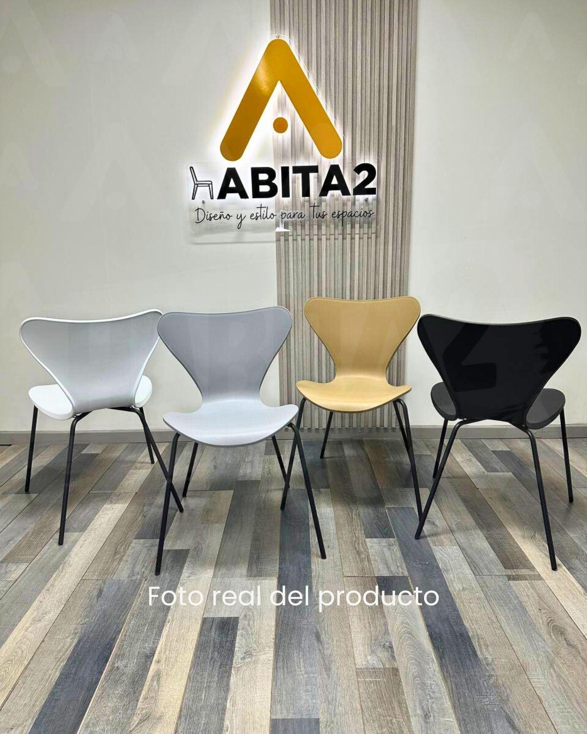 SILLA JLOVE POLIPROPILENO BASE METALICA NEGRA -2