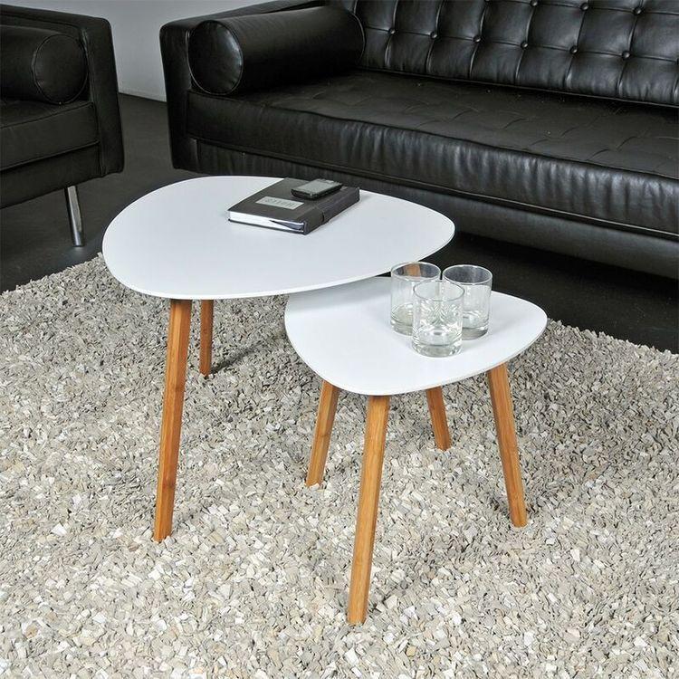MESA DE CENTRO DOBLE ESTILO NORDICO BASE DE MADERA DE HAYA-3