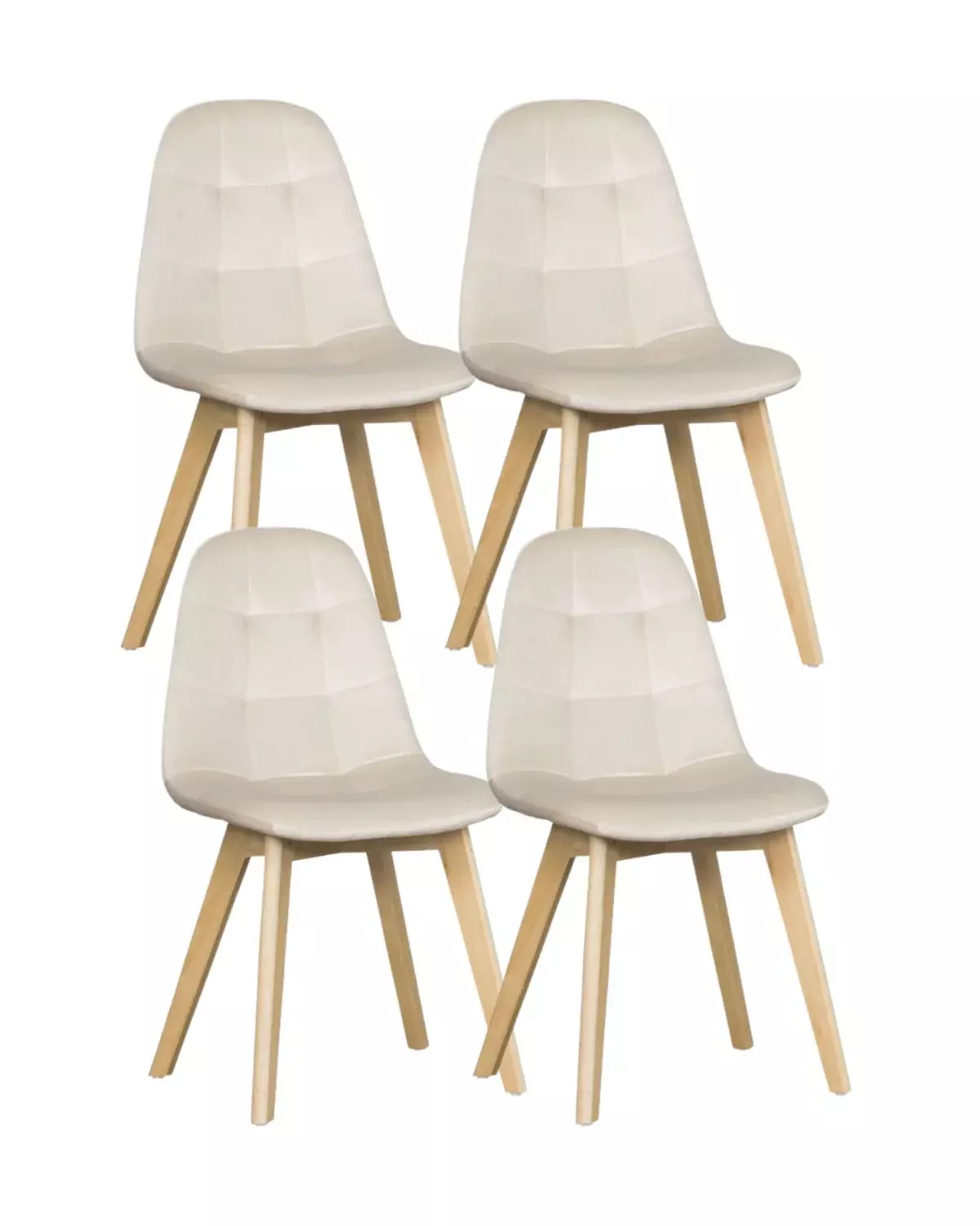 PACK 4 SILLAS PARA COMEDOR CAPITONE FELPA BASE MADERA RESISTENTE-0