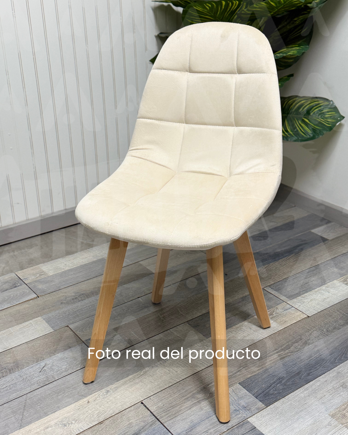 PACK 4 SILLAS PARA COMEDOR CAPITONE FELPA BASE MADERA RESISTENTE-3
