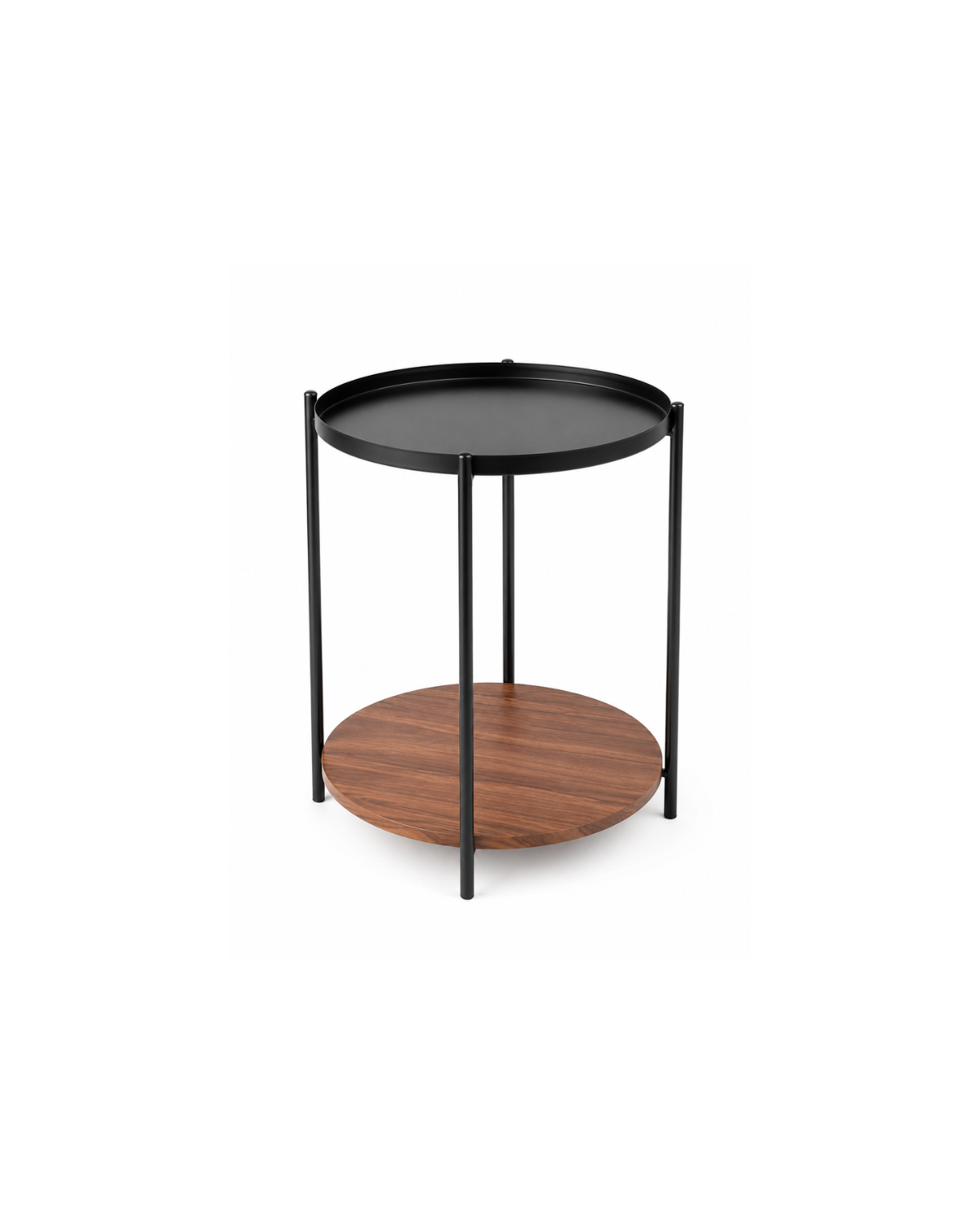 Mesa Auxiliar 2 Niveles Circular Madera-0
