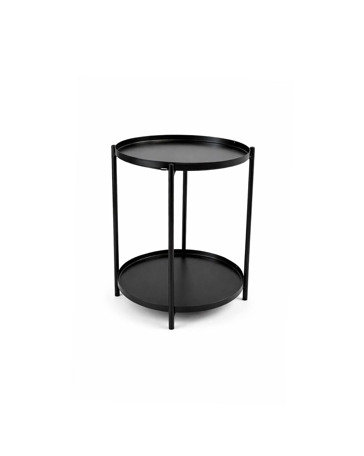 Mesa Auxiliar 2 Niveles Circular Madera-0