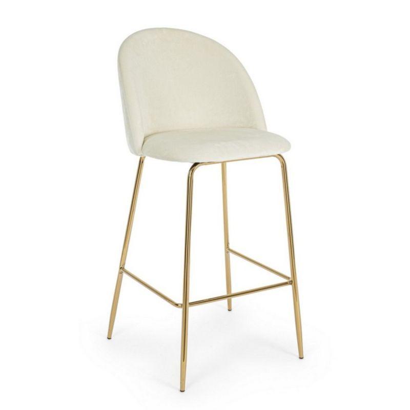 PISO TABURETE DE BAR 66 CM DELUXE GOLD TAPIZ TERCIOPELO -0