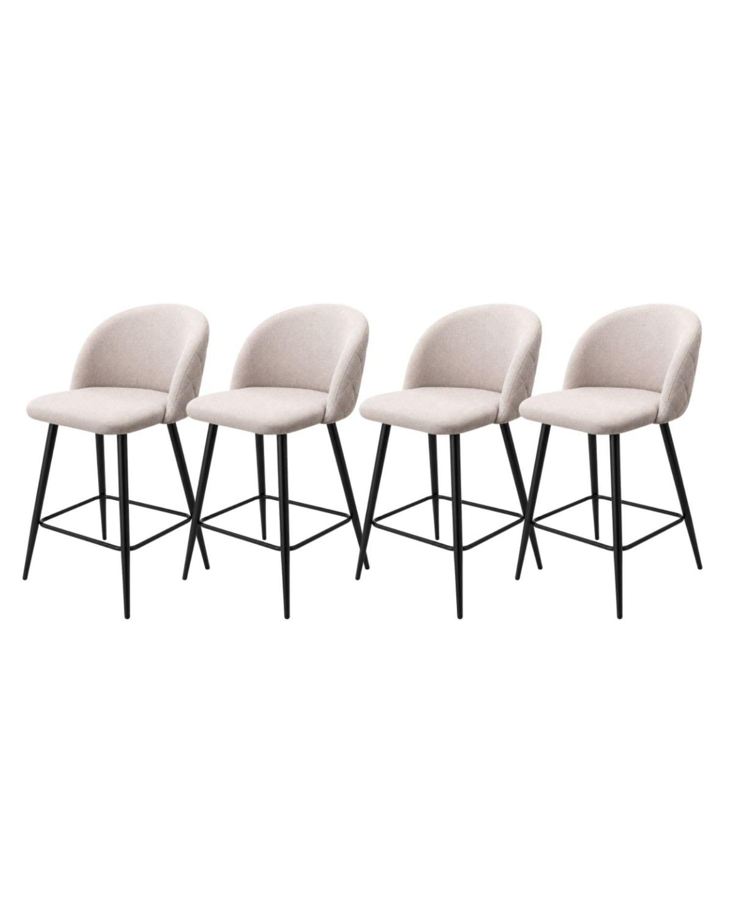 Pack 4 Taburetes de Bar Deluxe Lino 66 cm Black-0