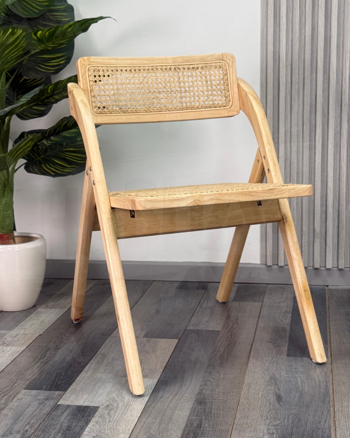 PACK 2 SILLAS PLEGABLE DE RATTAN Y MADERA BELLY-2