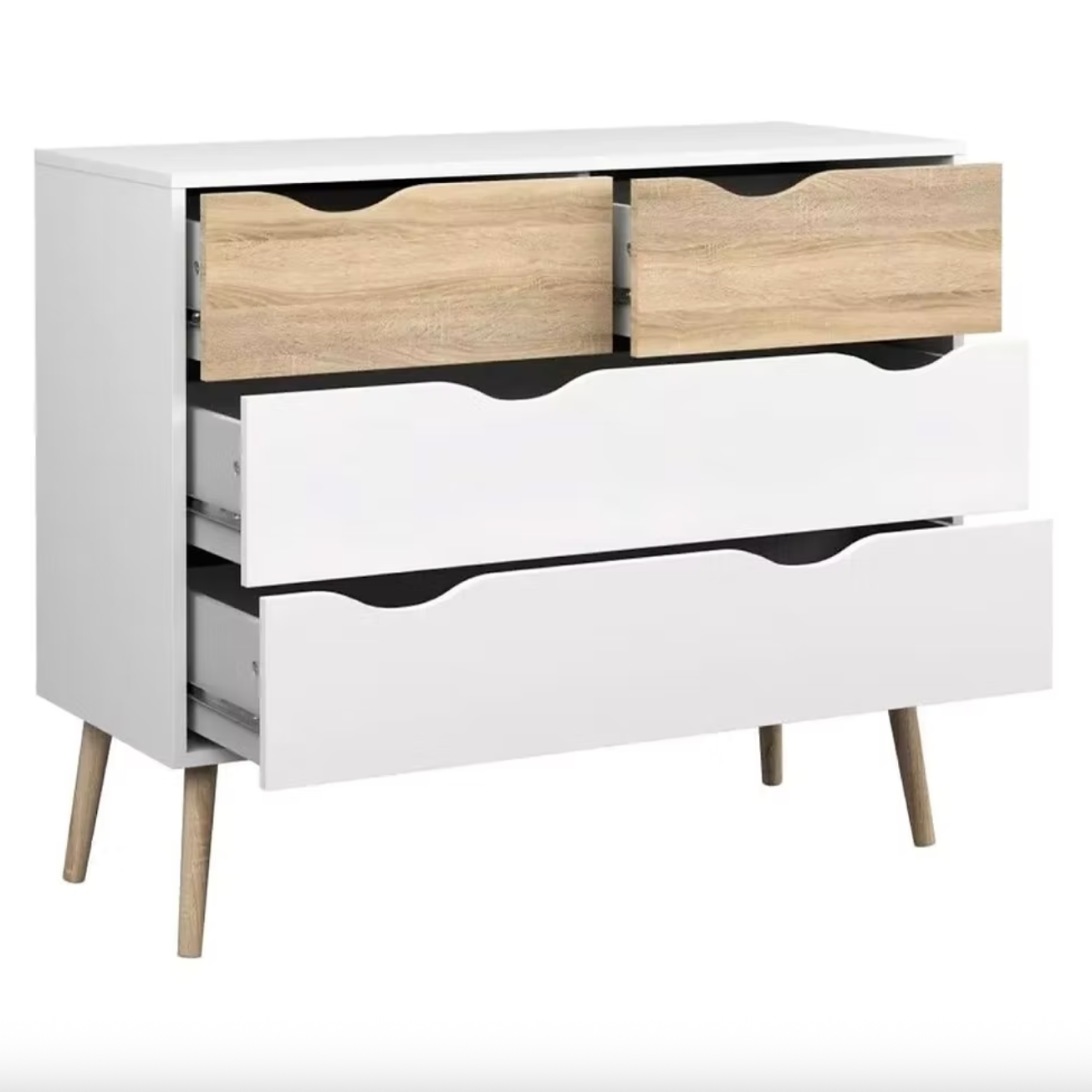 COMODA NORDICA 80CM BICOLOR MDF PARA LIVING O DORMITORIO-0
