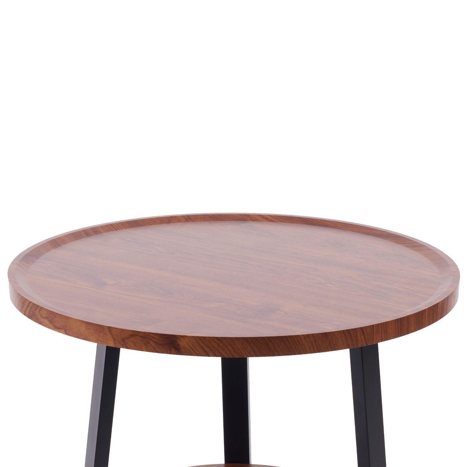 MESA DE CENTRO 60CM REDONDA WALNUT -5