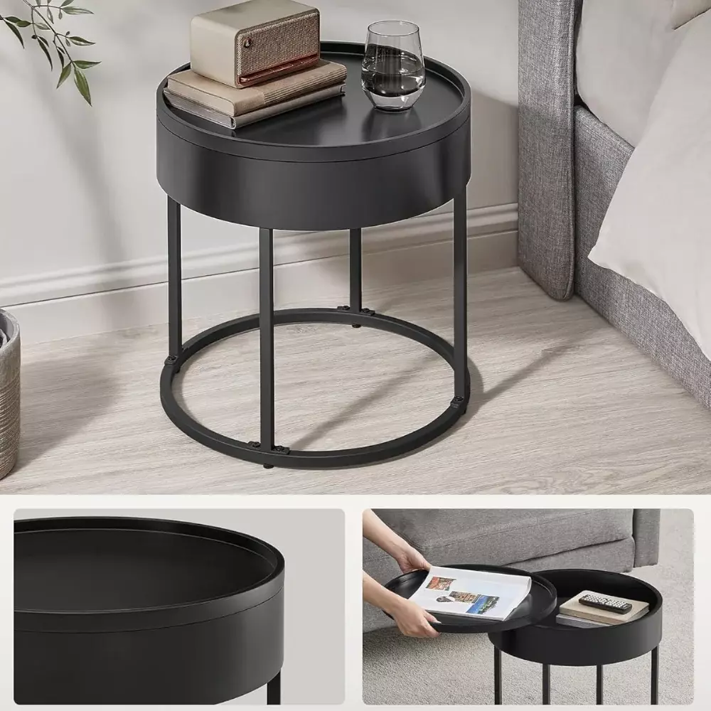 MESAS AUXILIARES MODERNAS CON ALMACENAMIENTO - 2 PIEZAS-2