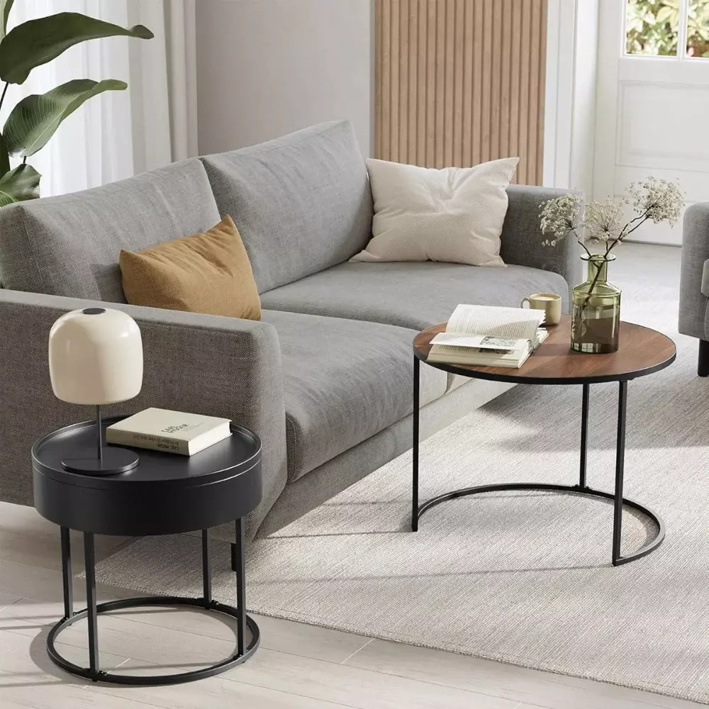 MESAS AUXILIARES MODERNAS CON ALMACENAMIENTO - 2 PIEZAS-5