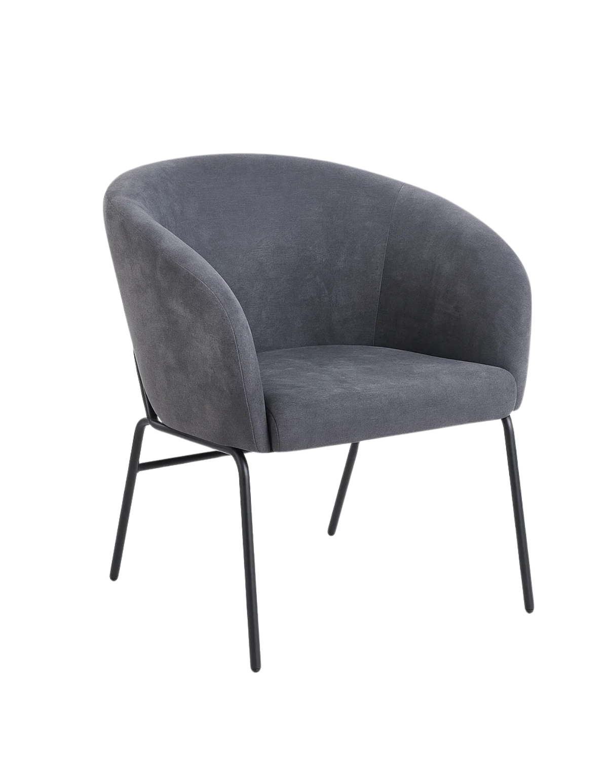 SITIAL DARK GRAY TAPIZADO CURVO ESTILO MODERNO-0