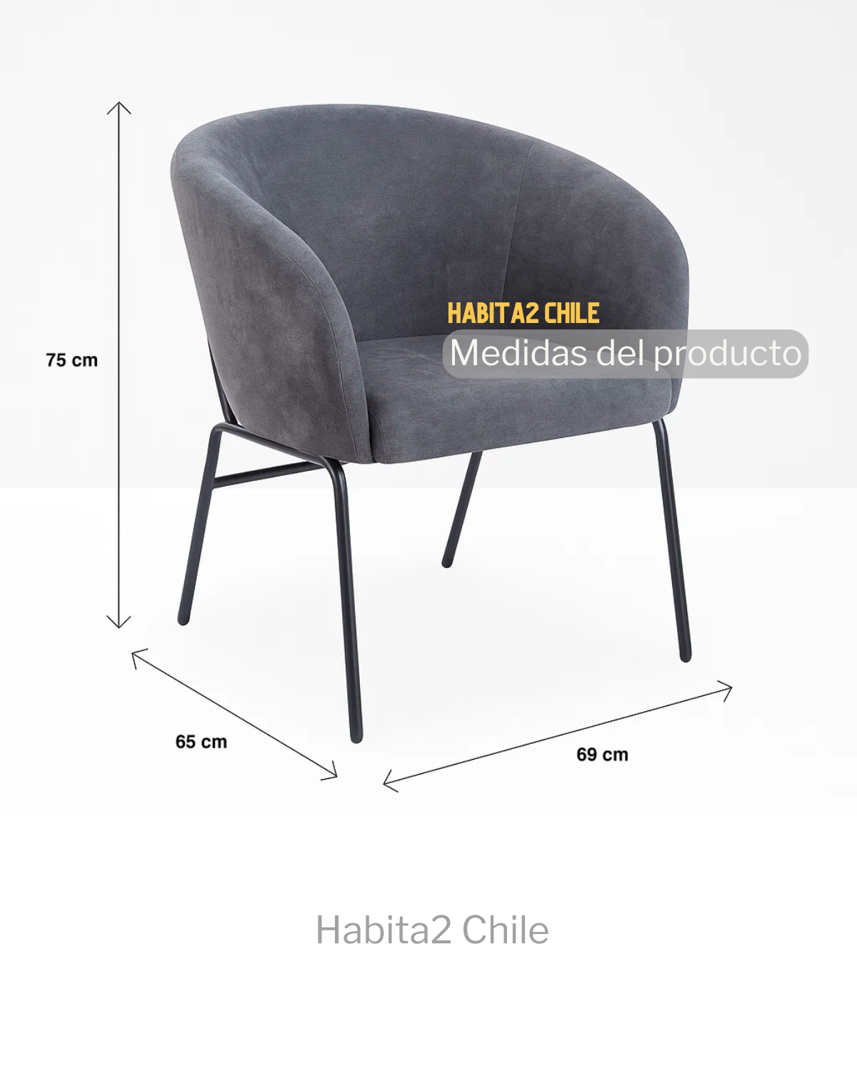 SITIAL DARK GRAY TAPIZADO CURVO ESTILO MODERNO-1