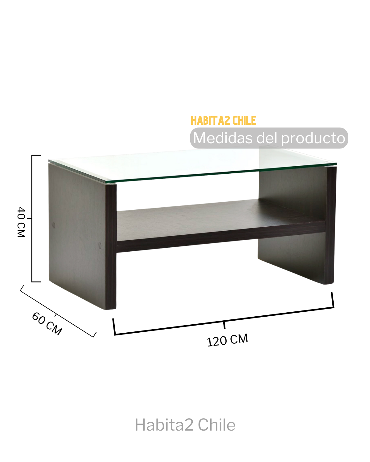 MESA DE CENTRO WALNUT RECTANGULAR CUBIERTA VIDRIO ALTURA 40CM-2