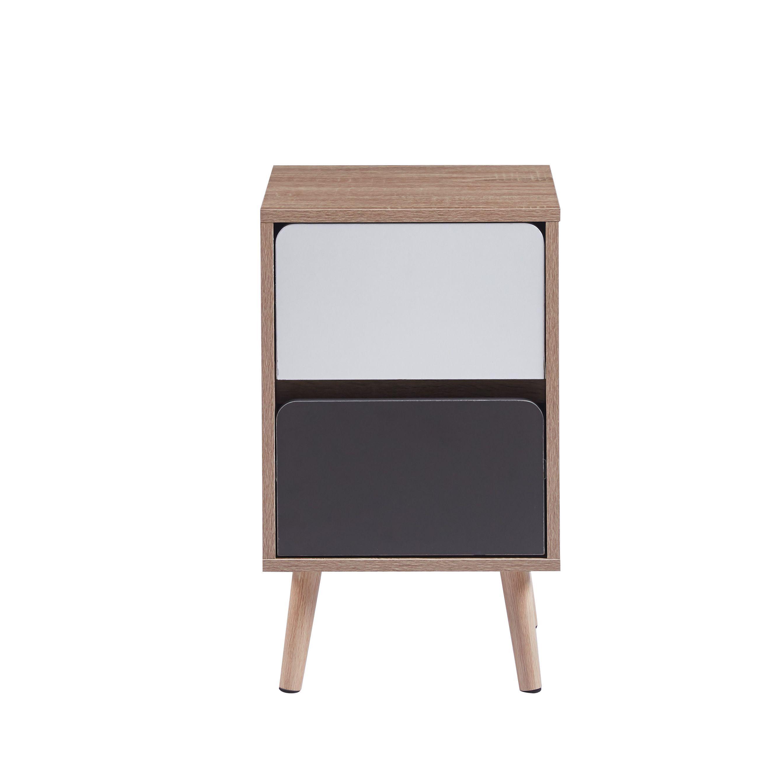 PACK 2 VELADORES BICOLOR O MESA DE NOCHE 58X30X35 - NEGRO BLANCO-5