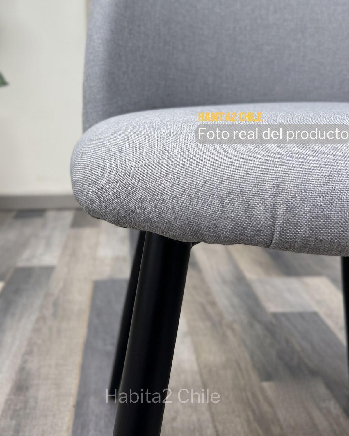 SILLAS NORDIC BLACK PARA COMEDOR CON BASE METALICA COLOR NEGRO ASIENTO TAPIZ LINO-4