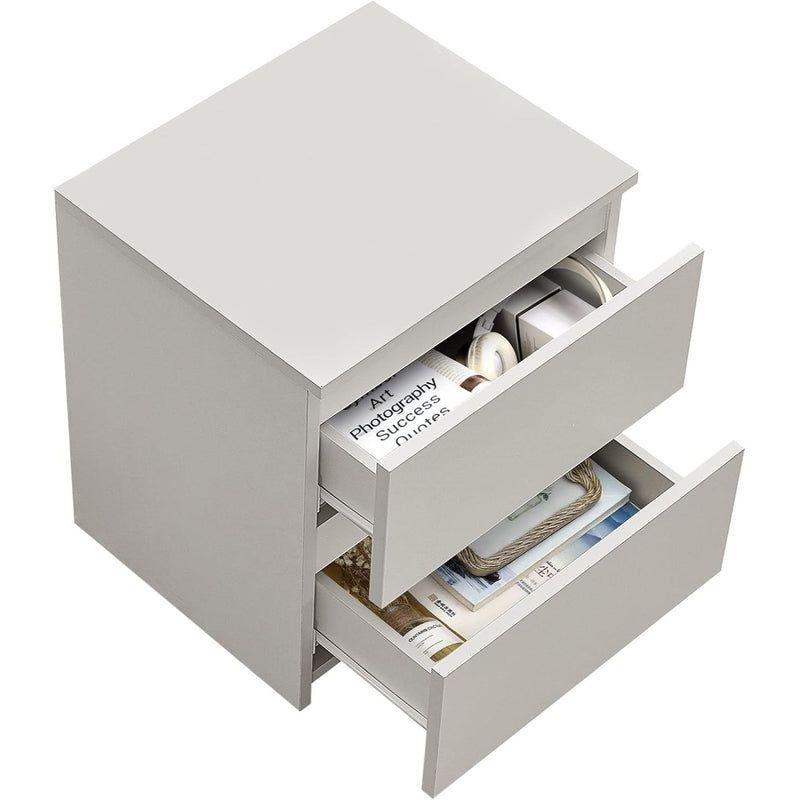 CAJONERA WHITE DOS CAJONES MESA DE NOCHE - BLANCO-2