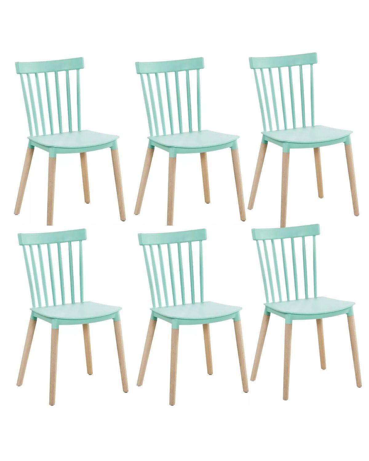 PACK 6 SILLAS WINDSOR DE POLIPROPILENO PARA COMEDOR CON PATAS DE MADERA-0