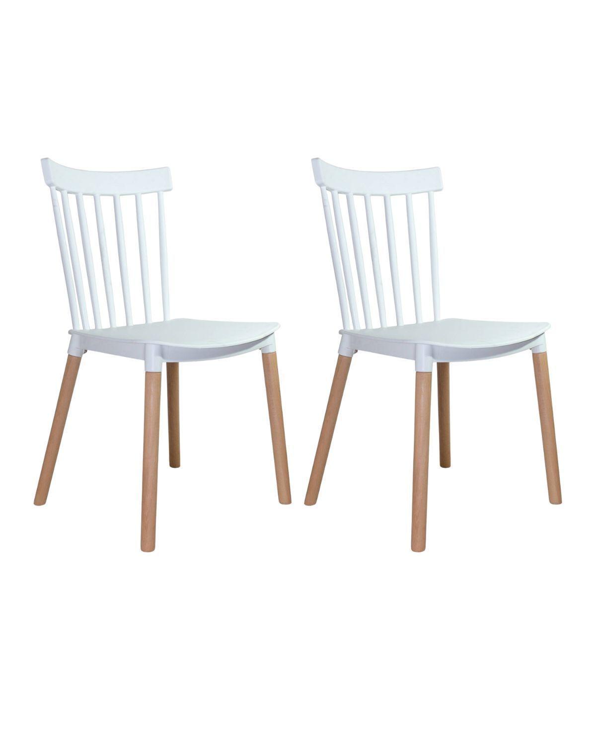 PACK 2 SILLAS WINDSOR DE POLIPROPILENO PARA COMEDOR CON PATAS DE MADERA-0